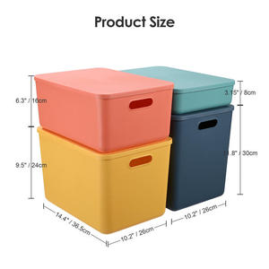 Large Plastic <strong>Storage</strong> Organizer Container <strong>Storage</strong> Basket Multifunctional Home <strong>Storage</strong> <strong>Box</strong> With Handle Lid - Product Image 4