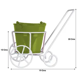 Heavy Duty Easy To handle Metal Trolley with Bucket Planter for Small Indoor Planter Available from India