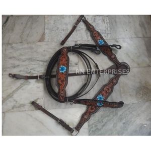 Juego de cuello de cabeza y pecho con cuentas occidentales de cuero de vaca 100% más vendidos hecho a medida y duradero - Product Image 1