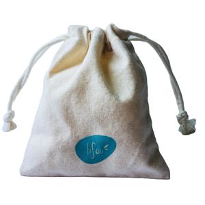 Sacs à cordon de serrage Logo personnalisé fait à la main en coton doux naturel couleur unie Sacs cadeaux en coton avec cordon de serrage - Product Image 3