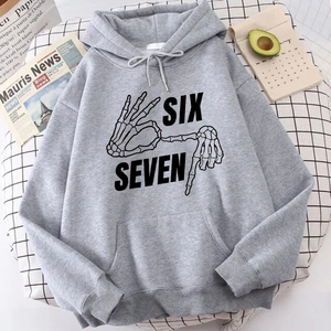 เสื้อฮู้ดฮิปฮอปสไตล์ Y2K ยุค 90 ลายเกมมิ่งมีมตลกๆ ลาย Six Seven 67 Brainrot สำหรับผู้ชาย ผู้หญิง และเด็ก - Product Image 1