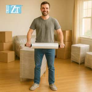 Stretch Film <strong>Wrap</strong>-Industrial <strong>Clear</strong> PE Soft Stretch <strong>Wrap</strong> with Handle Pallet <strong>Wrap</strong> for Packaging &amp; Moving Supplies Casting - Product Image 2