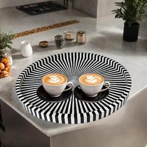 Bandeja de Servir de Madera con Diseño Moderno Hecha a Mano, Incrustaciones de Hueso, Técnica de Esmalte de Color, Decoración de Muebles, Decoración del Hogar, Regalo de Boda - Product Image 3