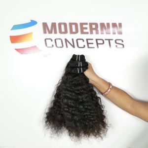 Prix d'usine de gros 100% : Cheveux humains vierges indiens Remy non traités, double trame, ondulés naturels, bouclés crépus, de temple - Product Image 4