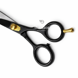 Tijeras de Corte de Pelo Profesionales MANAN INSTRUMENTS Negras y Doradas, Acero Inoxidable 4Cr13, Tijeras de Barbero Afiladas - Product Image 5