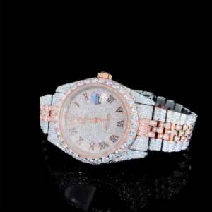 นาฬิกาเพชรโมอิสสำหรับผู้ชาย, นาฬิกาข้อมือสเตนเลสสตีลกันน้ำสำหรับงานแต่งงานงานปาร์ตี้และของขวัญ - Product Image 2