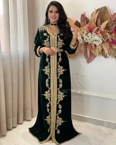 Fles Groene Moroco Kaftan Voor Moslim Feest Bruiloft Zelfs Eid Ul Adha 2024