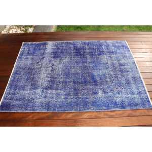 พรมลายตุรกี ขนาด 3.8x5.3 ฟุต (115x161 ซม.) สีน้ำเงินวินเทจ สไตล์ตะวันตกเฉียงใต้ - Product Image 3