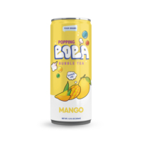 330Ml Poping Boba Aluminium Kan Strak Ontwerp 24 Blikjes Per Doos 100% Pure Mango Lychee Aardbei Perzik Fruit Puree