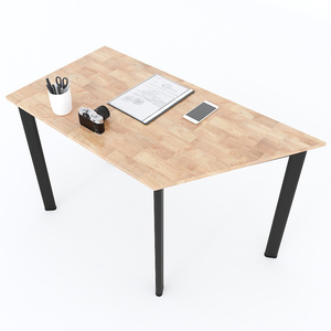 Ensemble de 2 tables trapézoïdales 120x60cm, style design minimaliste, en bois d'hévéa, système Lego 2 HBLG026 - Product Image 5
