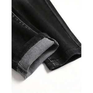 Custom Men's Classic Straight Leg Distressed Denim Jeans Unisex Straight Fit Pant with OEM ODM Wholesale Availability - Product Image 6