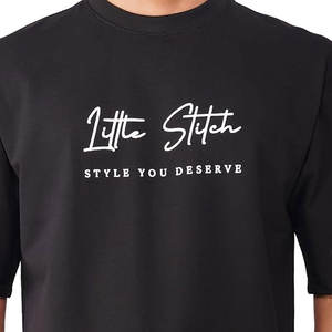 เสื้อยืดผ้าคอตตอนสำหรับผู้ชายเสื้อยืดทรงหลวมสีดำล้วนพิมพ์ลายได้ตามต้องการ - Product Image 6