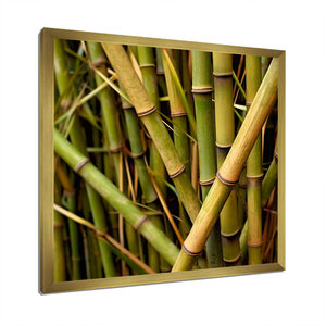 Champ de bambou gros plan encadré Art mural unique Tenture murale décorative - Product Image 2