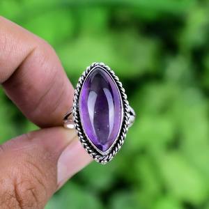 925 Plata estampada mejor diseño anillo de regalo de boda 925 plata esterlina hecha a mano piedra preciosa amatista Spinner anillo joyería clásica - Product Image 2