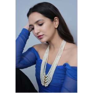 Collier de perles multicouches de créateur pour femmes Bijoux traditionnels de style Kundan pour mariages Festivals Cadeaux de fête Look - Product Image 3