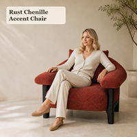 Fauteuil d'appoint en chenille personnalisé avec accoudoirs larges et rembourrés, fauteuil lounge rembourré pour salon, chambre à coucher, hôtel