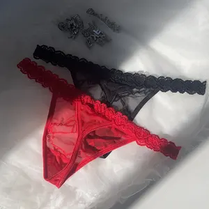 Nombre personalizado 2 unid/set letras de diamantes de imitación Cadena de cintura para mujer chica Sexy encaje String Bikini personalizar calzoncillos novia - Product Image 6