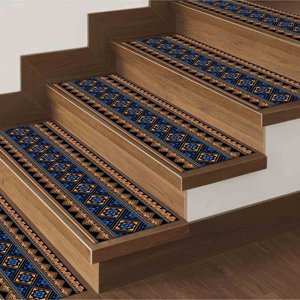 Alfombra Azul, Alfombra Naranja, Alfombra Azteca, Alfombra Moderna, Alfombra Estampada, Goblen - Product Image 5