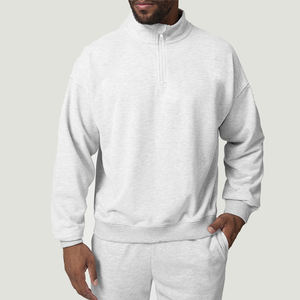 Sweat-shirt à capuche personnalisé avec logo, col polo premium, qualité supérieure, 400 g/m², sweat-shirt lourd en molleton français, vêtements de sport pour homme - Product Image 4