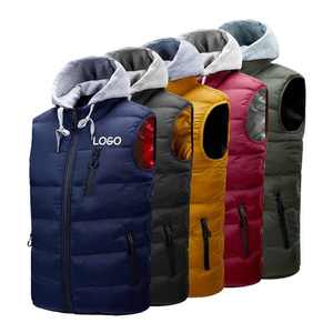Gilet à capuche en coton pour hommes Veste d'hiver sans manches slim pour hommes Gilet d'hiver chaud en coton Gilet sans manches pour hommes - Product Image 2