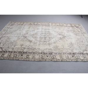 Tapis, 6x9,6 pieds, tapis vintage, tapis gris patchwork en laine - Product Image 4