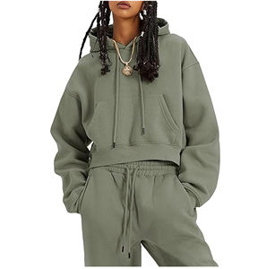 <b>Women's</b> Hoodies & Sweatshirts Oversize Drop Shoulder Two Piece <b>Set</b> Tracksuit Jogger Heavy <b>Weight</b> Custom Hoodie Maker - Product Image 6