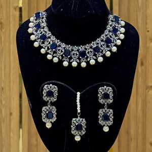 Rectangle <b>Crystal</b> Pearl Necklace and <b>Earring</b> 3 Rows Pearl Necklace Women Artificial Jewelry - Product Image 5