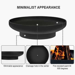 Elegant Luxury Modern Steel <b>Fire</b> Pit for Outdoor Garden Patio Durable Freestanding <b>Portable</b> <b>Fire</b> Bowl for Backyard Heating - Product Image 3