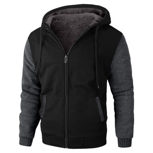 2026 New Design Fleece <b>Fur</b> Lined <b>Hoodie</b> Embroidery Warm Fluffy Varsity Style Jacket Hooded Sweatshirt Men Winter Heavy Jacket - Product Image 5