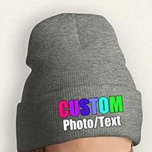 Chapeau personnalisé, bonnet confortable et chaud pour l'hiver, bonnet en tricot avec logo brodé personnalisé, design téléchargé par Dress Sports - Product Image 1
