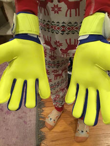 Gants de gardien de but de football professionnels de nouvelle conception, en latex, imperméables, respirants, avec sangle de poignet réglable, doigts entiers - Product Image 4