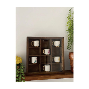 Boîte à souvenirs de voyage, présentoir mural en bois avec grille, façade en acrylique, étagère en bois faite à la main, couvercle coulissant - Product Image 3