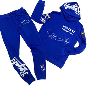 Chándales personalizados de algodón OEM, chándal con capucha, pantalón, chándal para hombre, joggers apilados, conjuntos de Jogger Acampanados para hombre - Product Image 5