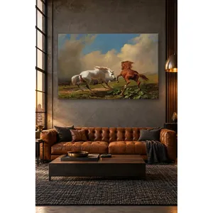 Fida Rudolf Koller Chevaux agités avant la tempête Impression sur toile - Product Image 2
