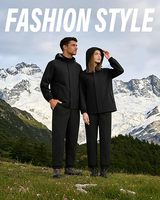 Combinaison de pluie décontractée imperméable pour l'hiver pour hommes et femmes Respirante Légère à capuche avec pantalon Réversible Écologique Solide