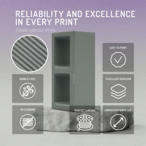 เส้นพลาสติกสำหรับเครื่องพิมพ์สามมิติ WINKLE Cement PLA HD แบบมีผิวสัมผัส ขนาด 1.75 มม. น้ำหนัก 1 กก. คุณภาพมาตรฐานยุโรป ES ย่อยสลายได้ พิมพ์ง่าย ความแม่นยำสูง 190-230 องศาเซลเซียส - Product Image 4