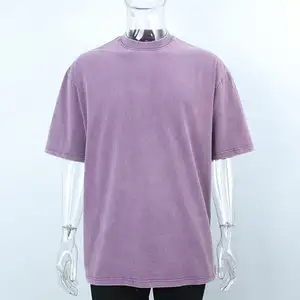 Thương hiệu TEE axit rửa T-Shirt quá khổ người đàn ông Pre trống T-Shirts Bio nặng bông Áo sơ mi 260gsm tùy chỉnh cổ điển rửa t Áo sơ mi