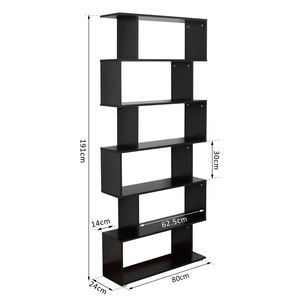 HOMCOM Librería de madera de diseño 80x24x191cm Negro - Product Image 3