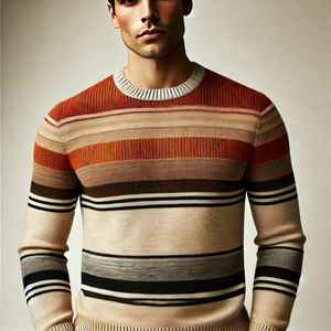 Cárdigan Clásico Vintage con Cuello en V para Hombre, Opciones Personalizadas, Tejido Plano, 100% Lana, Anti-Pilling, Forro Polar Grueso, Cierre de Cremallera, Invierno - Product Image 1