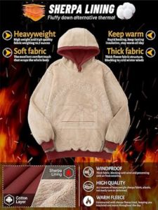 Vente chaude sur mesure hommes 100% coton hiver sweats à capuche chaud épais doublé polaire léger respirant Style français - Product Image 5