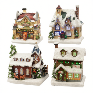 Assortiment de maisons décoratives avec lumières (9x11x12,5cm) Décorations de Noël Catégorie de produit Kaemingk Maisons lumineuses (9x11x12,5cm) Assortiment - Product Image 2