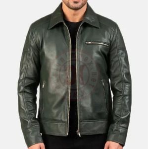 Wholesale Genuine Leather <b>Jacket</b> Men's Winter Stand Collar Front Logo <b>Heated</b> Breathable Customizable - Product Image 6