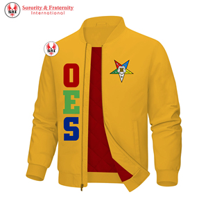 Chaqueta Masónica de Raso Orden de la Estrella de Oriente para Mujer, Chaqueta Universitaria para Hombre, Chaqueta Bomber Personalizada para Hombre, Chaqueta Universitaria con Letras - Product Image 1