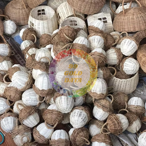 Handmade Rattan Snowman Hanging <b>Ornaments</b> Vintage Christmas Decor Unfinished Natural White and Brown Color - Product Image 5