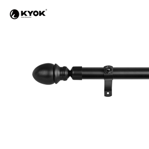 Tringle à rideau noire KYOK avec embout décoratif, design moderne et élégant, installation facile, forme ronde, diamètre de 0,75 à 0,99 pouce - Product Image 3