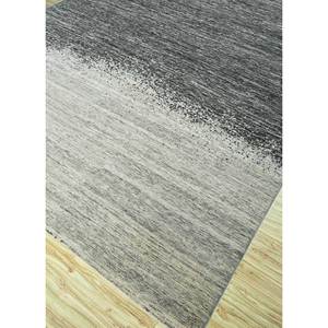 Tapis en laine noué à la main Kavi gris et noir, grand format, motif abstrait pour la décoration de la maison et du salon - Eha-151 - Product Image 2