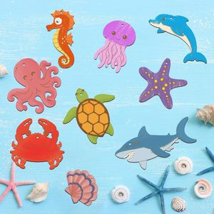 Muestra gratis al por mayor de niños pintura DIY kit de suministro personalizado animal del mar sin terminar capas piezas de madera rebanadas recortadas artesanías de madera - Product Image 4