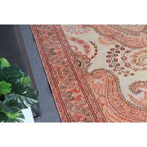 พรมวินเทจ ขนาด 6.4x10.2 ฟุต พรมตุรกีขนาดใหญ่ พรมเปอร์เซียสีน้ำตาลแดง - Product Image 3