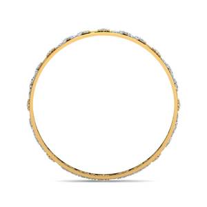 AJRETAIL Brazalete de diamantes naturales de flor dorada de 2.32ct en oro amarillo-Color HI, claridad de VS-SI - Product Image 2