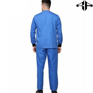 Trajes de manga corta con cuello en V y bolsillos para hombre, conjuntos de uniformes médicos a medida, uniformes de enfermería para médicos de hospital para hombre - Product Image 2